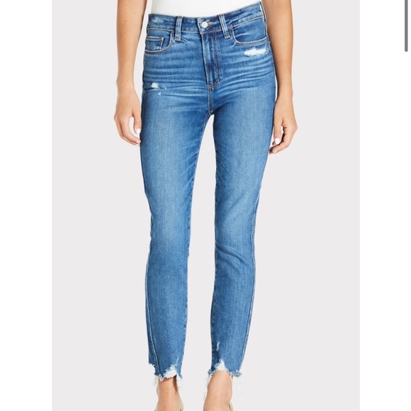 PAIGE JEANS HOXTON ANKLE SKINNY IN JAZLYN DESTRUCTED - Picture 2 of 4